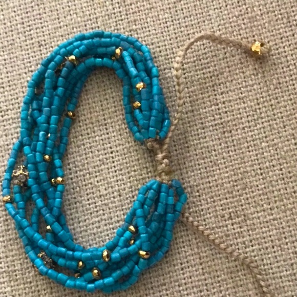 Multiple strand vintage turquoise adjustable bracelet - Picture 2 of 3
